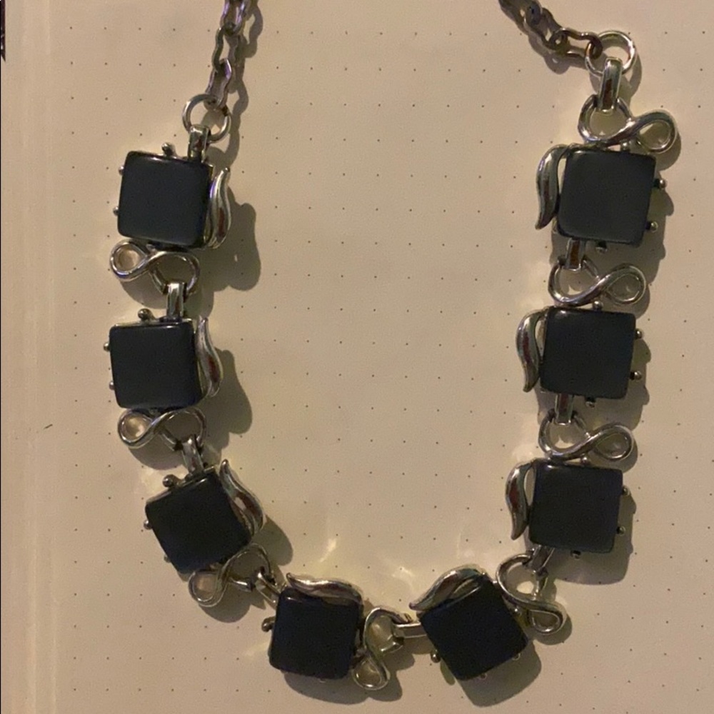 A modern black gem necklace